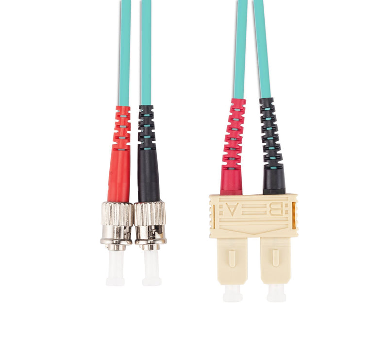 DYNAMIX 0.5M 50u SC/ST OM3 Fibre Lead (Duplex, Multimode) Aqua LSZH Jacket