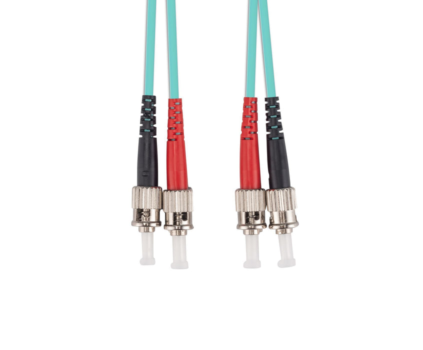 DYNAMIX 4M 50u ST/ST OM3 Fibre Lead (Duplex, Multimode) Aqua LSZH Jacket