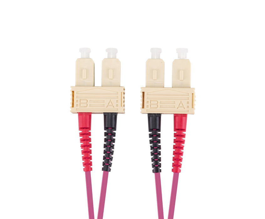 DYNAMIX 30M 50u SC/SC OM4 Fibre Lead (Duplex, Multimode) Raspberry Pink Jacket