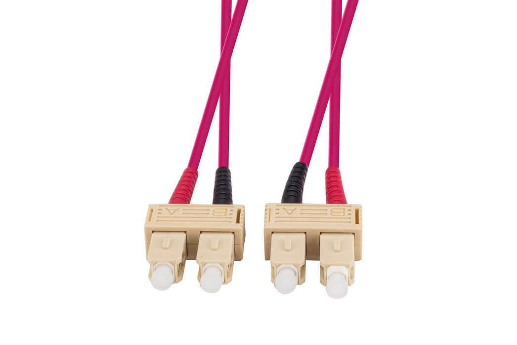 DYNAMIX 3M 50u SC/SC OM4 Fibre Lead (Duplex, Multimode) Raspberry Pink Jacket