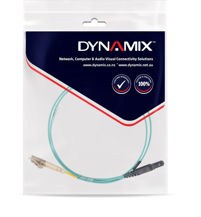 DYNAMIX 20M 50u LC/MT-RJ OM3 Fibre Lead (Duplex, Multimode) Aqua LSZH Jacket