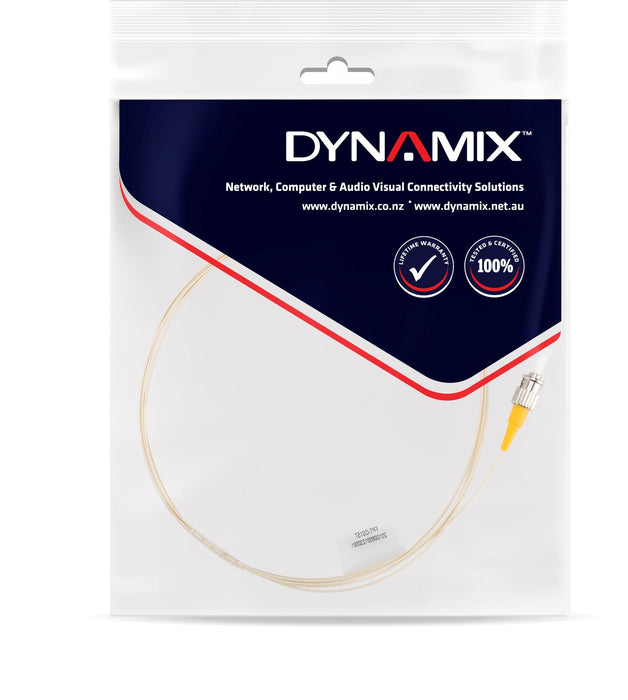 DYNAMIX 2M ST Pigtail G657A1 single White, 900um Single-mode Fibre