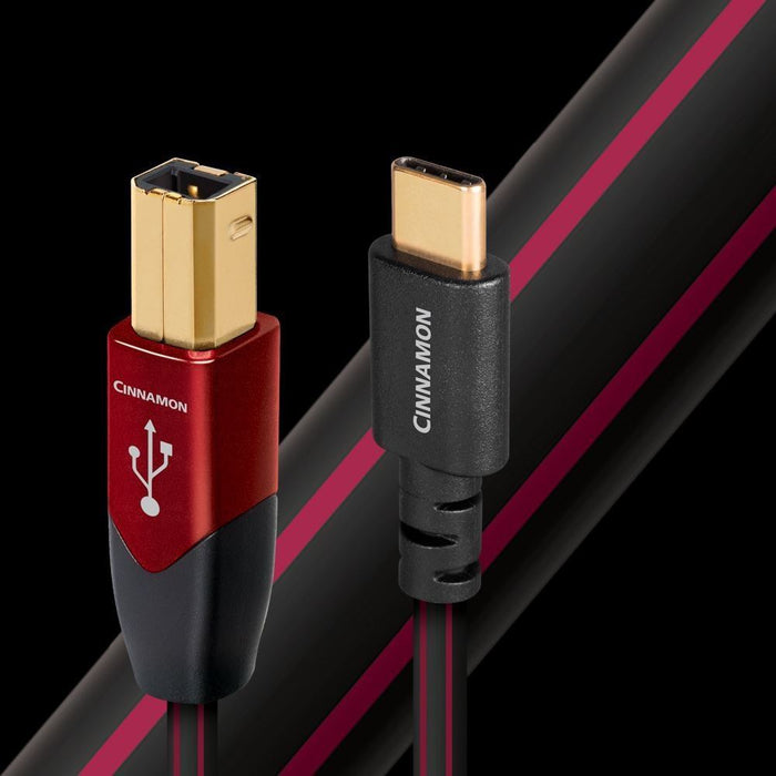 AUDIOQUEST Cinnamon .75M USB-B to USB-C. 1.25% silver. Hard-cell foam Metal laye