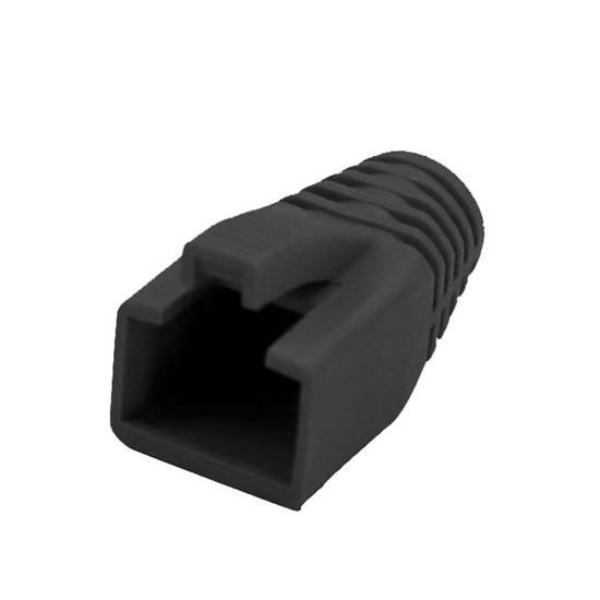 DYNAMIX Strain Relief Boot, OD: 7.5mm, Colour Black. 20 Pack. Suited for Cat6A S
