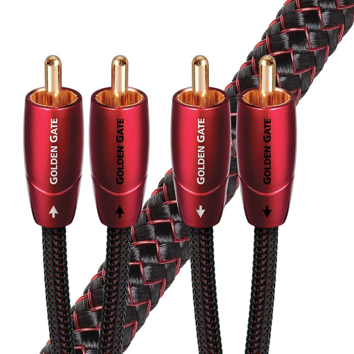 AUDIOQUEST Golden Gate 1M  2 to 2 RCA male. Solid perf surface copper Gold Plate