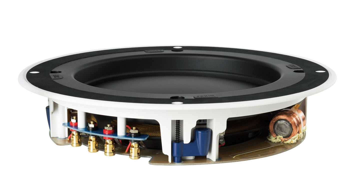 KEF Ultra Thin Bezel 8'' Round In-Ceiling Subwoofer. Ultra thin 59mm mounting de