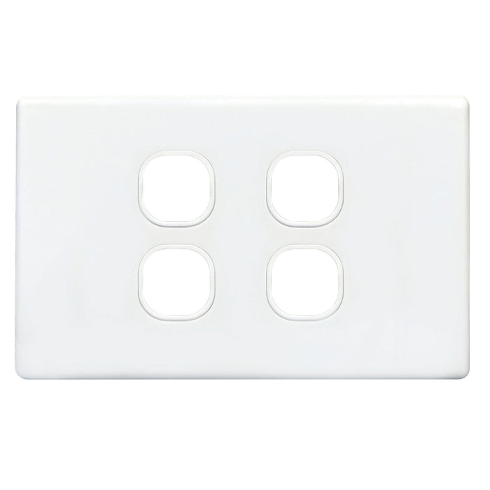 TRADESAVE Switch Plate ONLY. 4 Gang Accepts all Tradesave Mechanisms. Moulded in