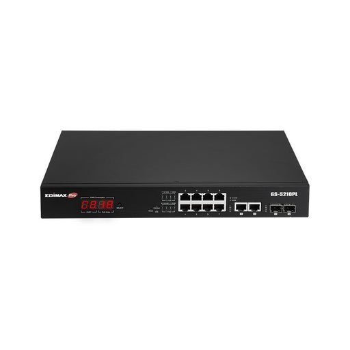 EDIMAX 12-Port Surveillance Long Range Gigabit PoE+ Web Smart Switch with 2 Giga