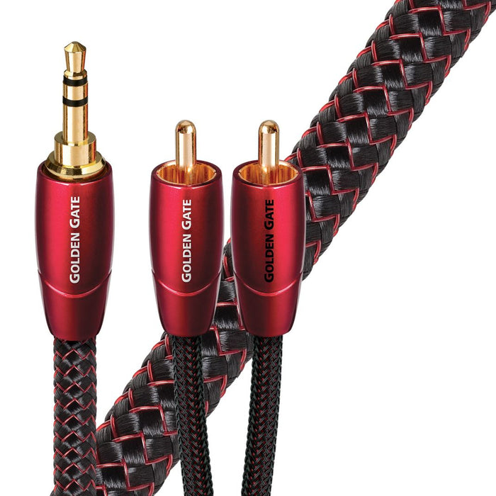 AUDIOQUEST Golden Gate 16M 3.5mm to 2 RCA. Solid perf surface copper Gold Plated