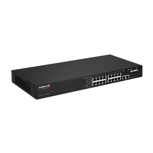 EDIMAX 18-Port Surveillance Long Range Gigabit PoE+ Web Smart Switch with 2 Giga