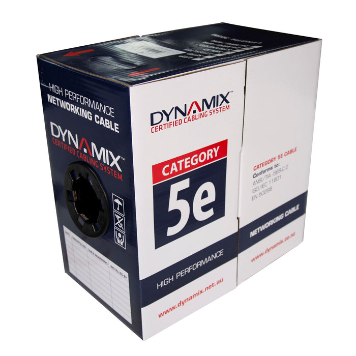 DYNAMIX 305m Cat5E UTP EXTERNAL Solid Cable 24AWGx4P 100MHz UV Stabilised Black