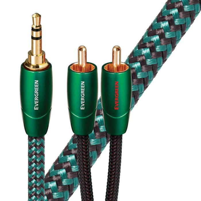 AUDIOQUEST Evergreen 2M 3.5mm to 2 RCA. Solid Long Grain Copper Gold Plated/cold