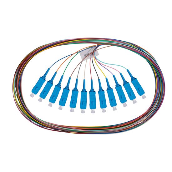 DYNAMIX 2M SC Pigtail G657A1 12 Pk Colour Coded, 900um Single-mode Fibre