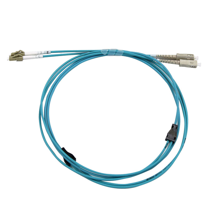 10M LC/SC OM3 Armoured Fibre Lead (Duplex, Multimode) Aqua 3.3mm LZSH Jacket