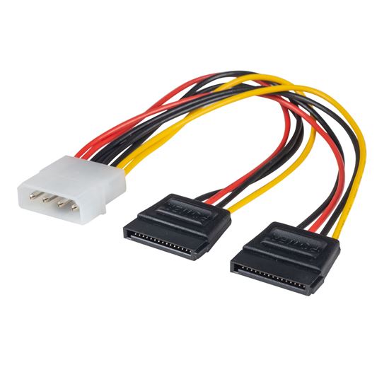 DYNAMIX Dual Port Serial ATA Power Splitter Cable, Converts standard 5.25''