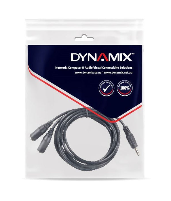 DYNAMIX 2M Stereo Y Cable 3.5mm Plugs