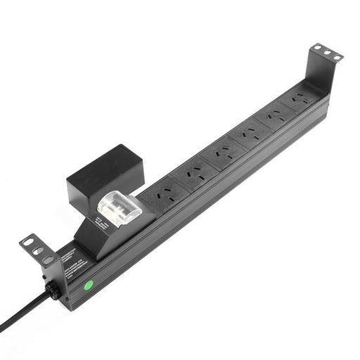 DYNAMIX 6 Outlet 1RU Horizontal Power Rail (10A) with 6kA C-Curve MCB Circuit Br