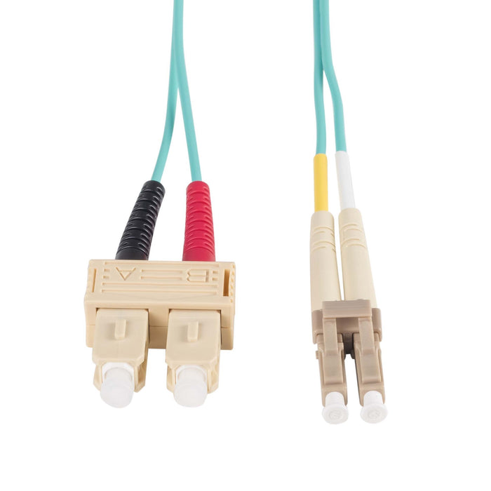 DYNAMIX 1M 50u LC/SC OM3 Fibre Lead (Duplex, Multimode) Aqua LSZH Jacket