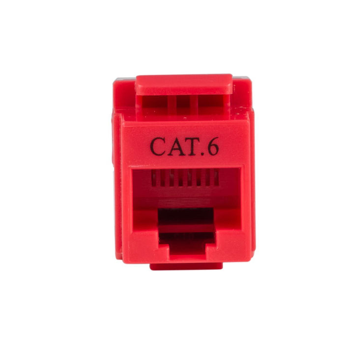 DYNAMIX Cat6 RED Keystone RJ45 Jack for 110 Face Plate T568A/T568B Wiring
