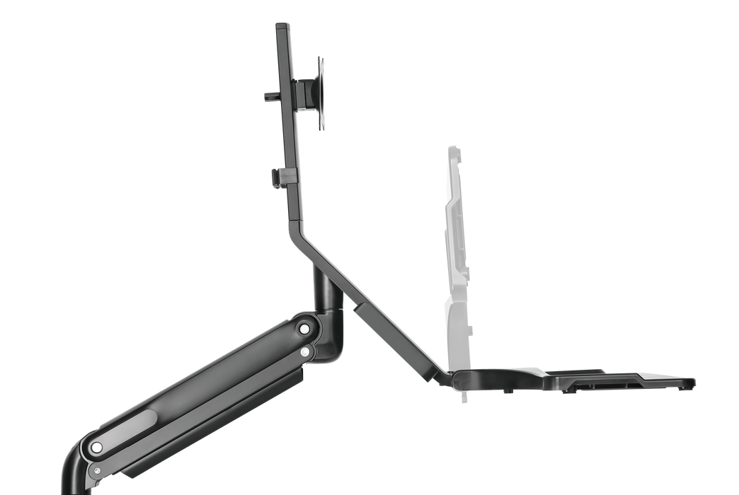 BRATECK 17-27" Wall Mount Dual Monitor Gas Spring Sit-Stand Workstation. Folding