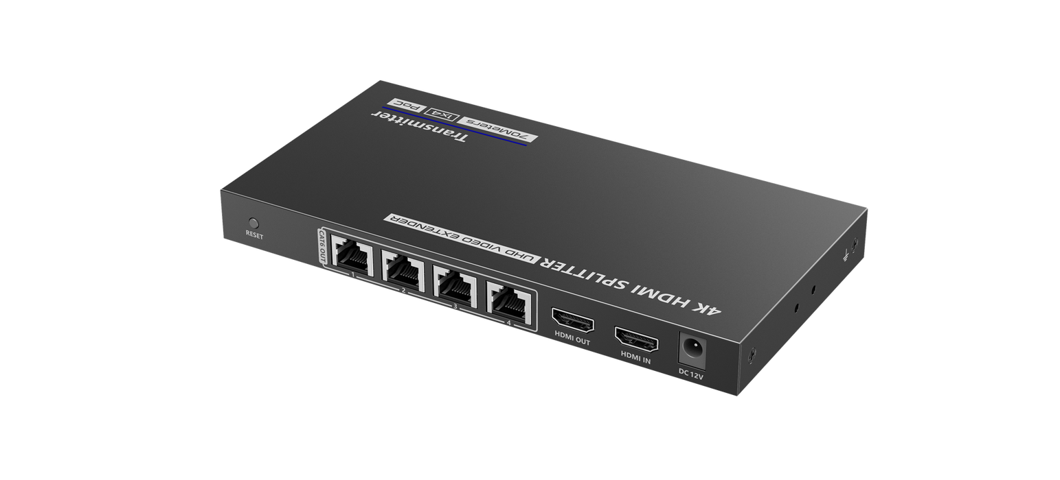 LENKENG 1-In-4-Out 4K@30Hz HDMI Extender. 1x HDMI in & 4x RJ45 out. Compatible w