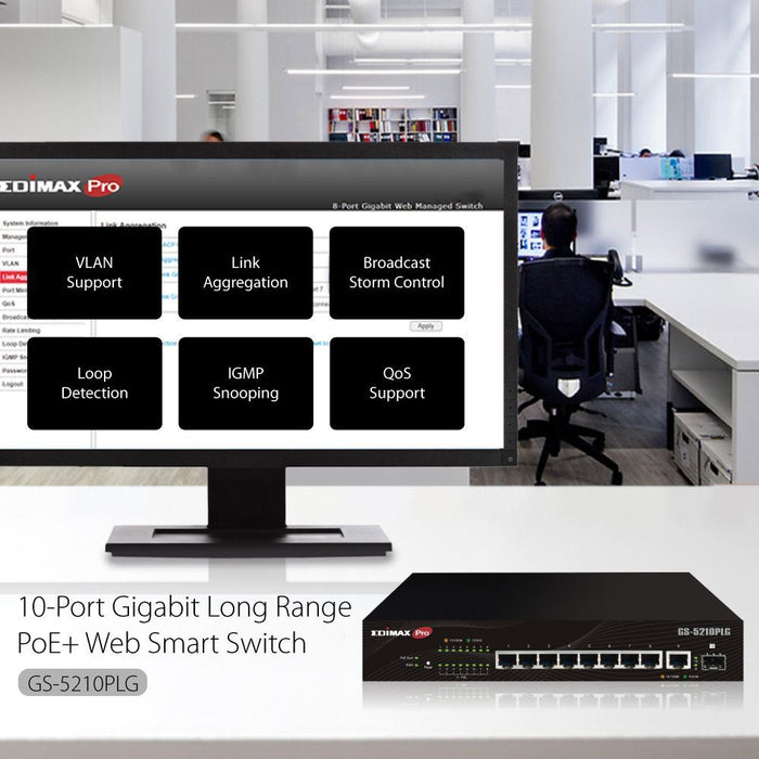 EDIMAX Switch Internet Intelligent 8 ports Gigabit - EDIMAX