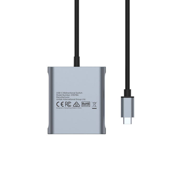 UNITEK USB-C Bi-directional Switch. Supports up to 4K@144Hz. Supports up to 10Gb