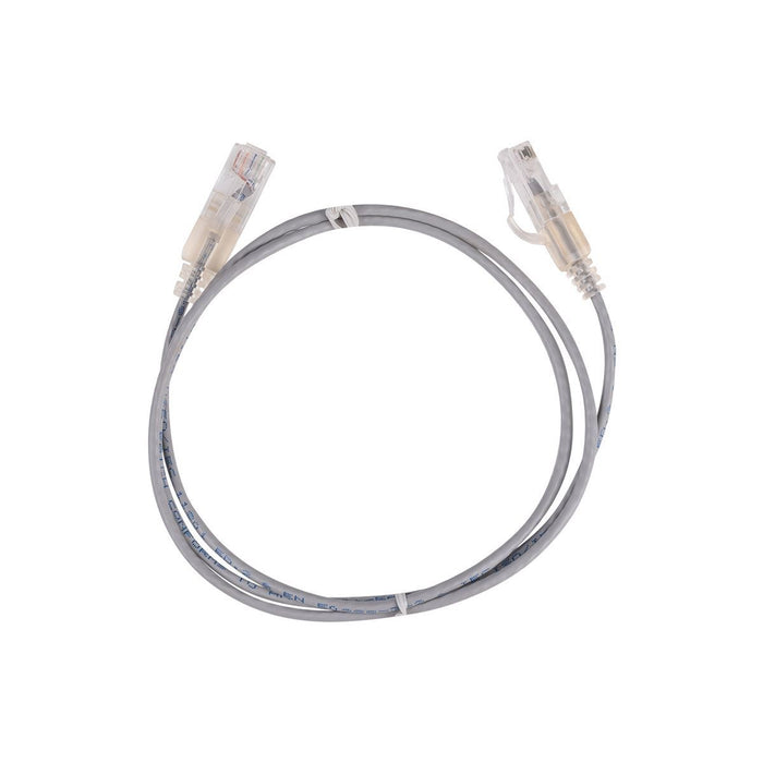 DYNAMIX 0.25m Cat6A 10G Grey Ultra-Slim Component Level UTP Patch Lead (30AWG) w