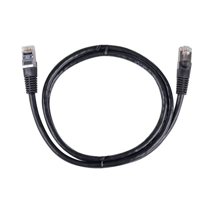 DYNAMIX 1m Cat6A S/FTP Black Slimline Shielded 10G Patch Lead. 26AWG