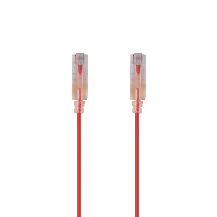 DYNAMIX 1m Cat6A 10G Red Ultra-Slim Component Level UTP Patch Lead (30AWG) with