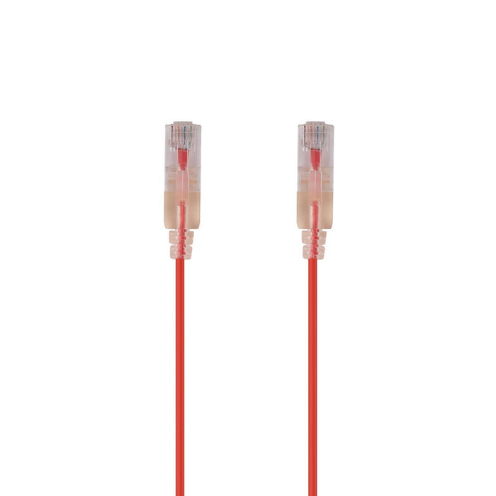 DYNAMIX 1.5m Cat6A 10G Red Ultra-Slim Component Level UTP Patch Lead (30AWG) wit