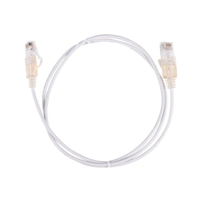 DYNAMIX 0.75m Cat6A 10G White Ultra-Slim Component Level UTP Patch Lead (30AWG)