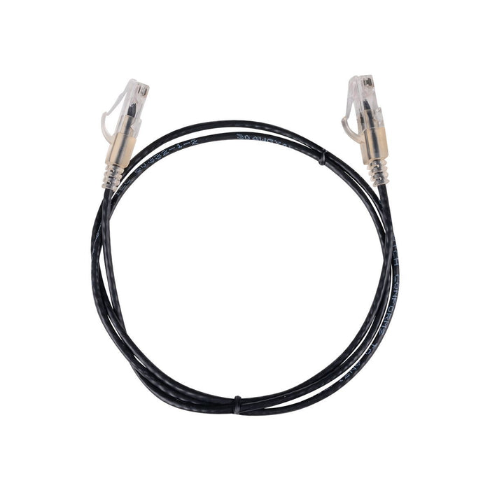 DYNAMIX 1.5m Cat6A 10G Black Ultra-Slim Component Level UTP Patch Lead (30AWG) w