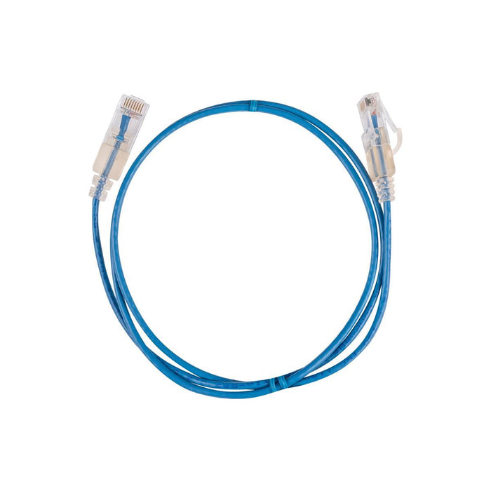 DYNAMIX 1.5m Cat6A 10G Blue Ultra-Slim Component Level UTP Patch Lead (30AWG) wi