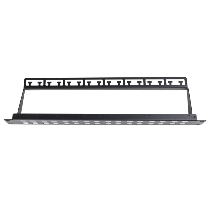 DYNAMIX 16 Port Unloaded Patch Panel, Shuttered Keystone Inserts, 1RU