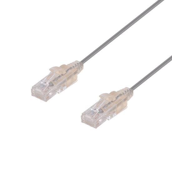 DYNAMIX 1m Cat6A 10G Grey Ultra-Slim Component Level UTP Patch Lead (30AWG) with