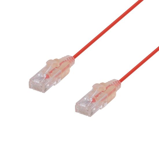 DYNAMIX 2.5m Cat6A 10G Red Ultra-Slim Component Level UTP Patch Lead (30AWG) wit