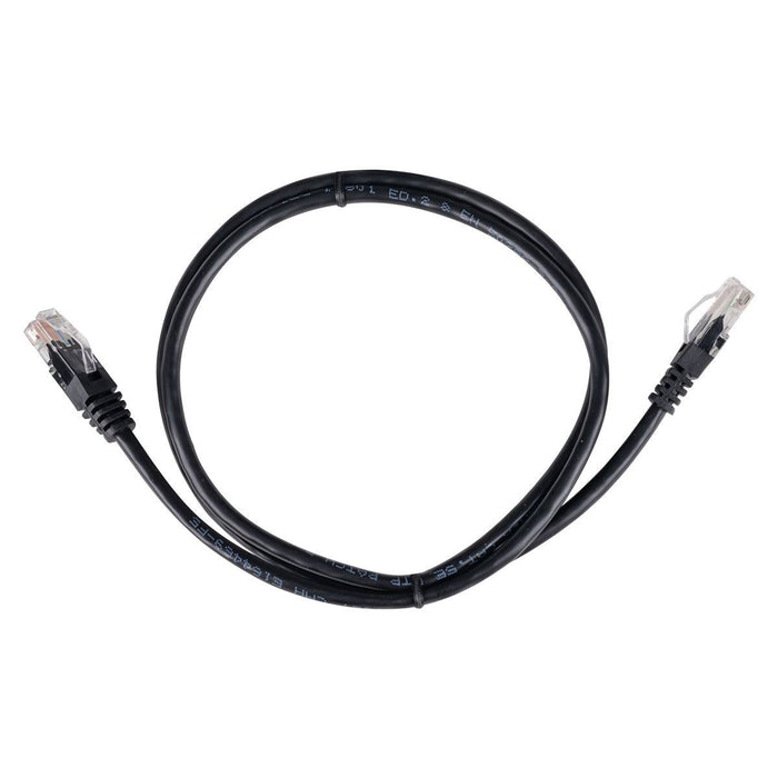 DYNAMIX 2m Cat5e Black UTP Patch Lead (T568A Specification) 100MHz 24AWG Slimlin