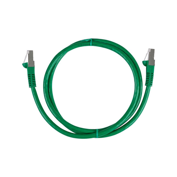 DYNAMIX 2m Cat6A S/FTP Green Slimline Shielded 10G Patch Lead. 26AWG Cat6