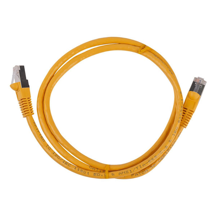 DYNAMIX 0.75m Cat6A S/FTP Yellow Slimline Shielded 10G Patch Lead. 26AWG (Cat6 A