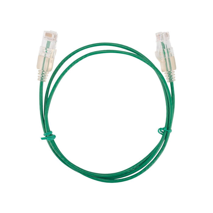 DYNAMIX 0.5m Cat6A 10G Green Ultra-Slim Component Level UTP Patch Lead (30AWG) w