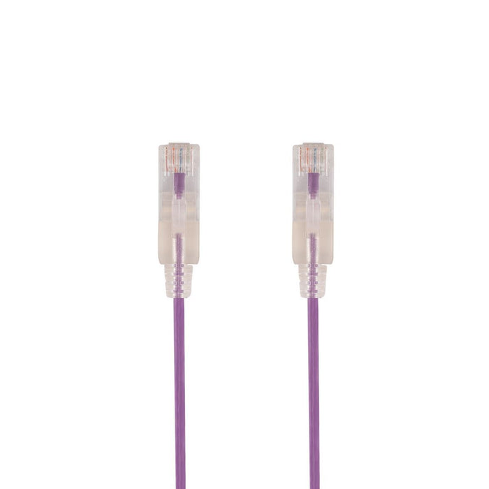 DYNAMIX 1m Cat6A 10G Purple Ultra-Slim Component Level UTP Patch Lead (30AWG) wi