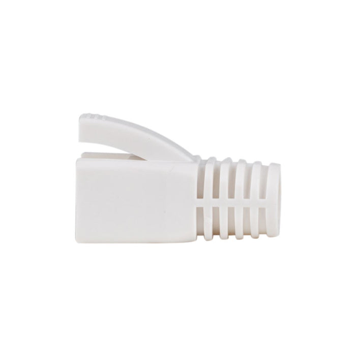 DYNAMIX Strain Relief Boot, OD: 7.5mm, Colour White. 20 Pack. Suited for Cat6A S