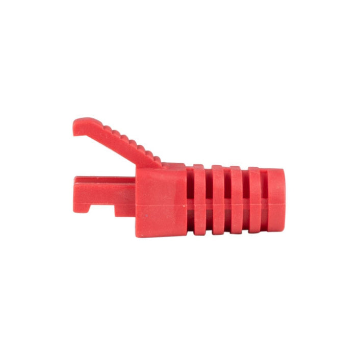 DYNAMIX RED RJ45 Strain Relief Boot - Slimline with Clip Protector (6.0 mm Outsi
