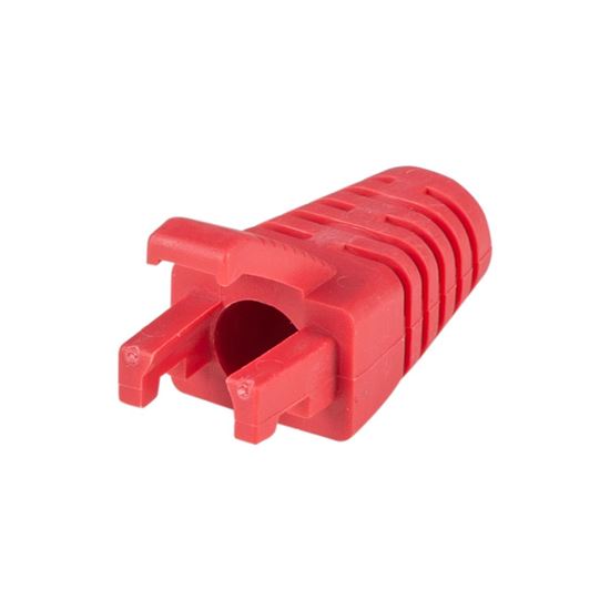 DYNAMIX RED RJ45 Strain Relief Boot - Slimline with Clip Protector (6.0 mm Outsi