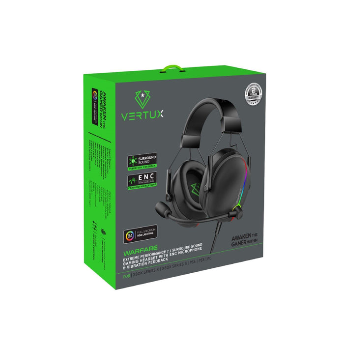 VERTUX Extreme Performance 7.1 Surround Sound Gaming Headset with ENC Microphone