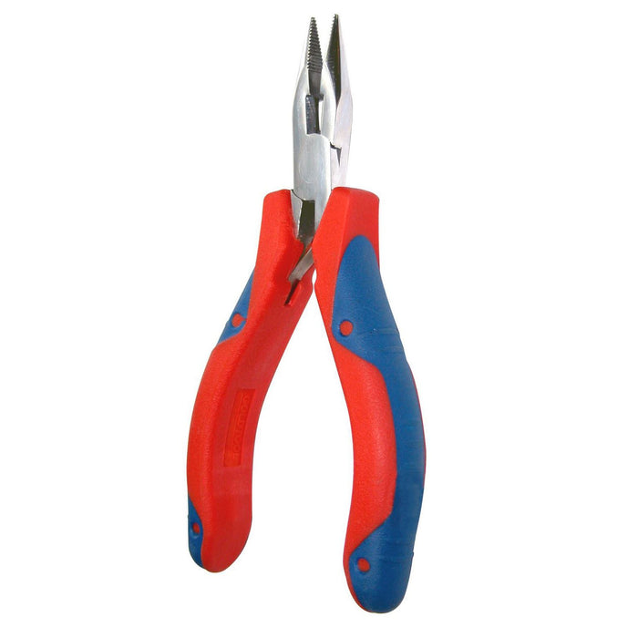 GOLDTOOL 120mm Long Nose Mirror Polished CRV Precision Plier. 28mm Nose, Serrate