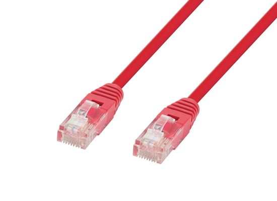 DYNAMIX 1m Cat5e Red UTP Patch Lead (T568A Specification) 100MHz 24AWG Slimline
