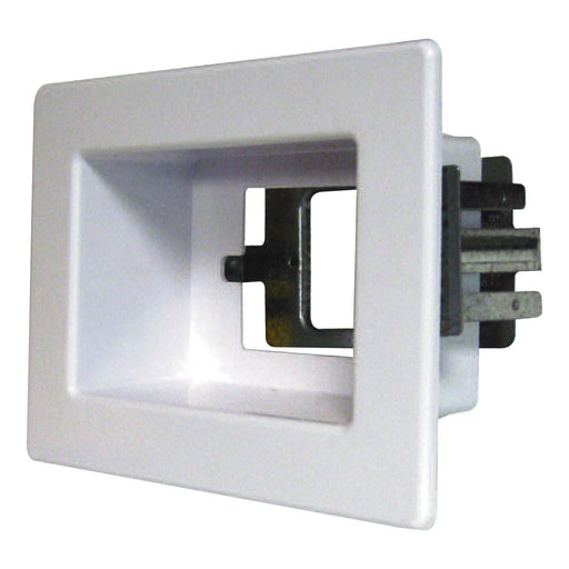 RECESSED Single Wall Box. White Compatible with all Major Brands of Wall Outlets