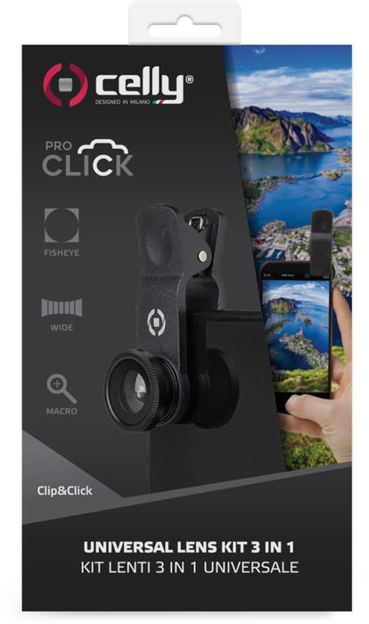 Celly Clip & Click 3-In-1 Smartphone Lens Kit